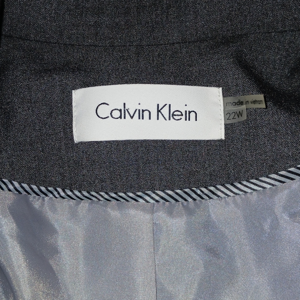 Calvin Klein Solid Gray 2 Button Long Sleeve Blaz… - image 5